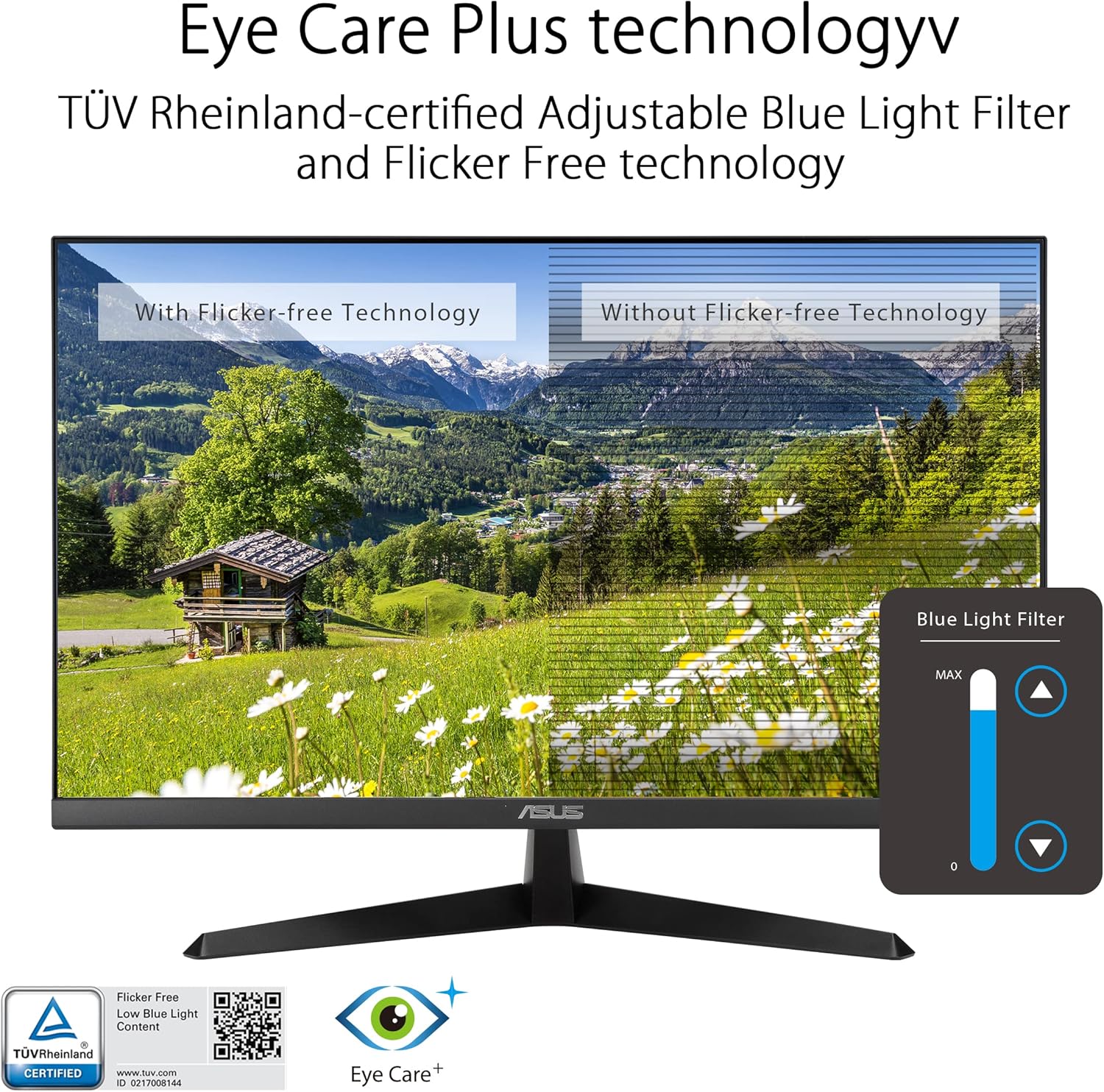 ASUS VY279HE Eye Care Monitor 27” FHD | 75Hz | IPS | 1ms | FreeSync | Eye Comfort Tech - Image 6