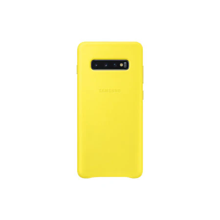 Original Samsung Galaxy S10 Plus Leather Cover Case - Yellow - Image 2