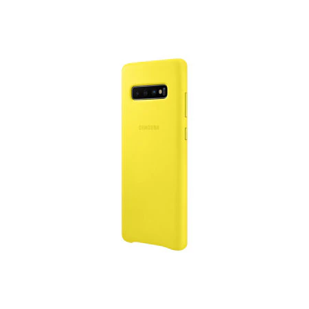 Original Samsung Galaxy S10 Plus Leather Cover Case - Yellow - Image 3