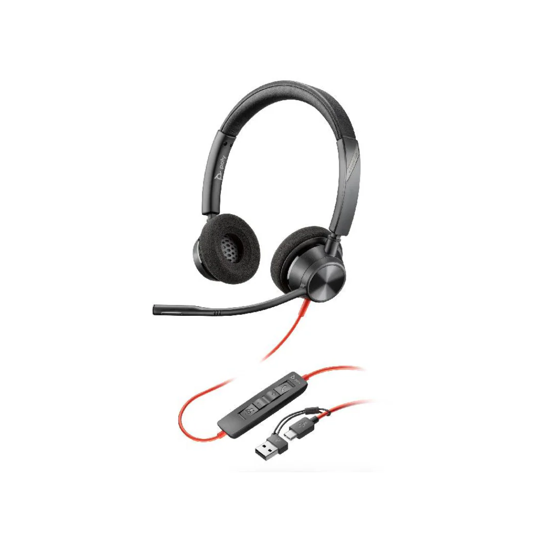HP Poly Blackwire 3320 Stereo USB-C Headset with USB-C/A Adapter | New Open Box - Image 2