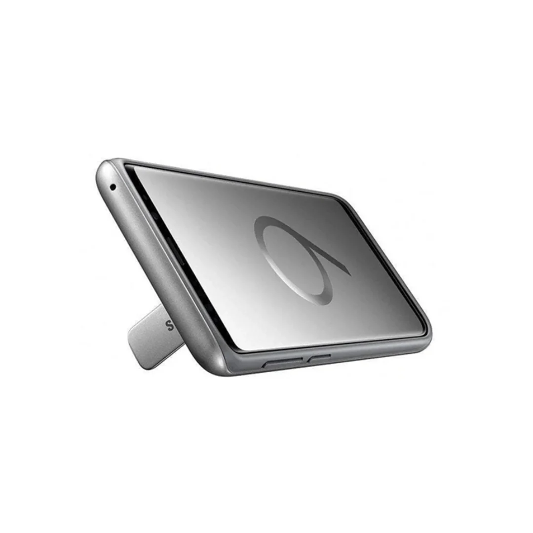 Samsung Galaxy S9 Protective Standing Cover Military-Grade – Silver/Grey - Image 3